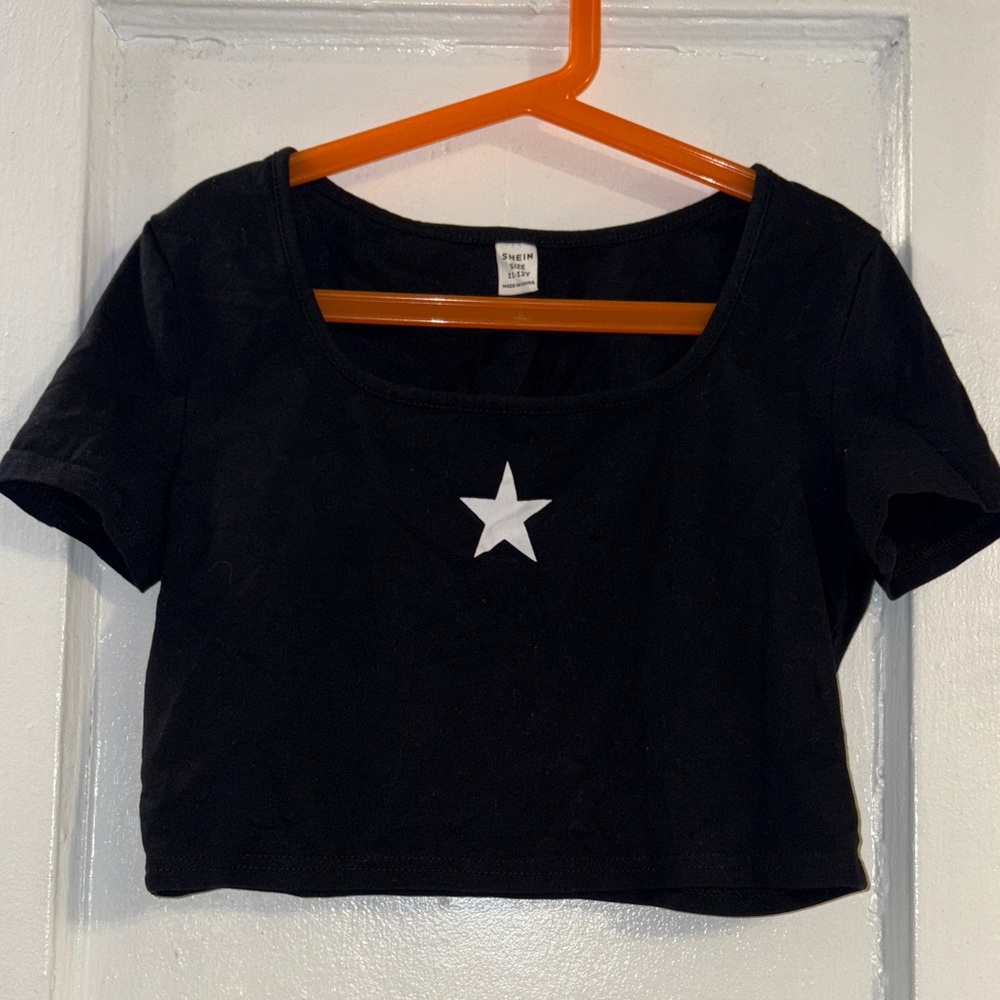 SHEIN Black Tee with White Star